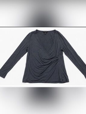 Banana Republic Charcoal Wrap-Front Long Sleeve Tunic